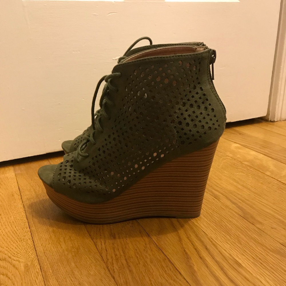 Olive green booties